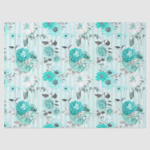 Papel para tecidos Turquoise Série Floral Design 1