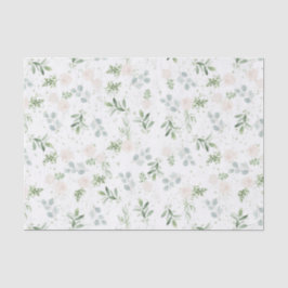 Papel para tecidos verdes e brancos