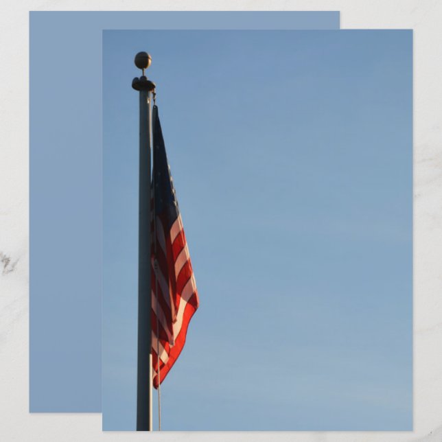 Papel Patriótico de Bandeira Americano (Frente/Verso)