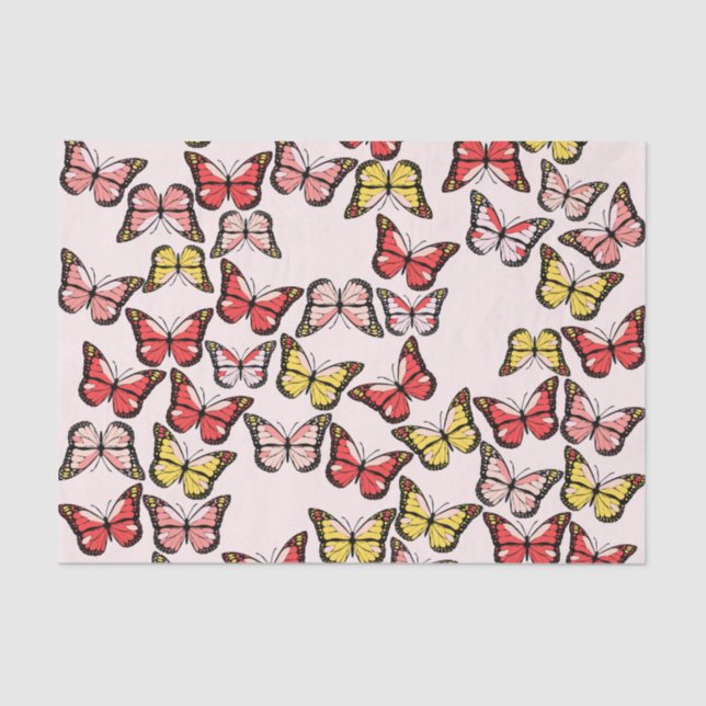 Papel personalizado para tecidos da borboleta (Frente )