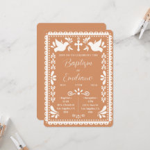 Papel Picado Baptism Convite de festas mexicano