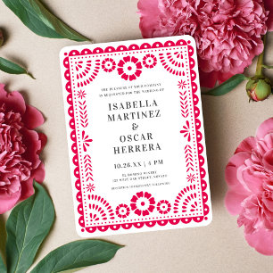 Papel Picado Rosa Quente Inspirou Convite Para Cas