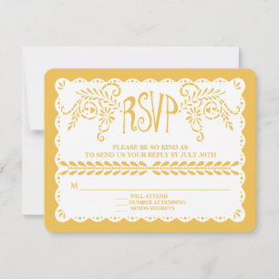 Papel Picado RSVP Dourado Fiesta Banner