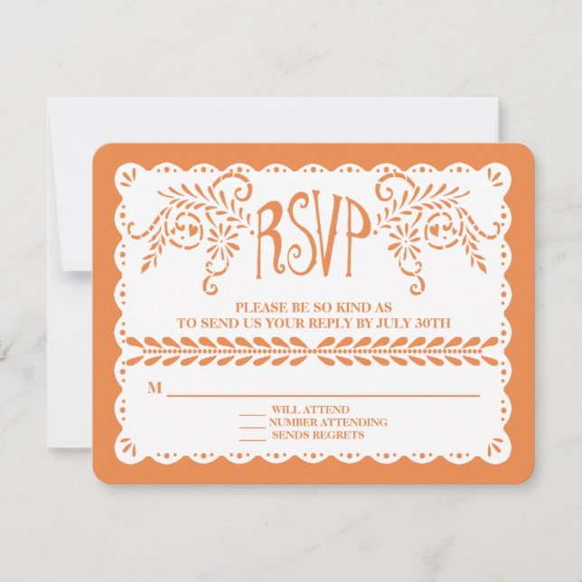 Papel Picado RSVP Laranja Fiesta Banner (Frente)
