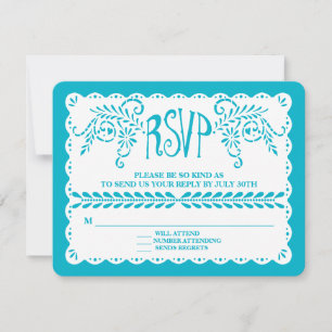 Papel Picado RSVP Piscina Azul Fiesta Banner de Ca