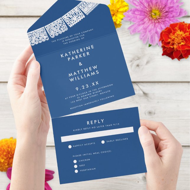 Papel Picado Wedding Banner Blue (Criador carregado)