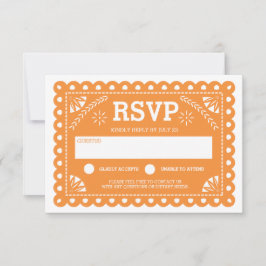 Papel Picado Wedding RSVP Orange