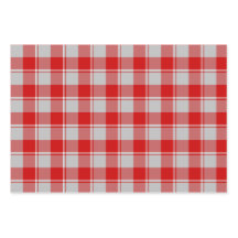 Papel Plaid Prata e Vermelho Guardsman