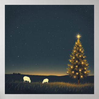 Papel Poster de inverno Noite