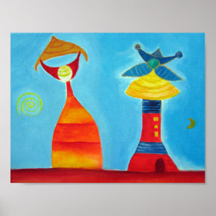 Papel Poster de Valor de Pintura de abstrato (Matt
