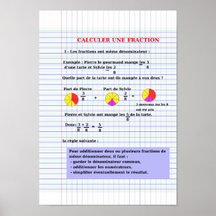 Papel Poster (Matte) da fração do calculador de 6 
