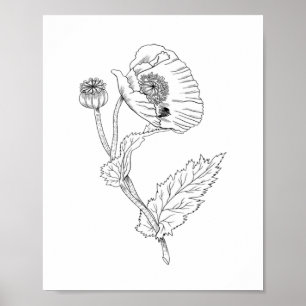 Papel Poster Minimalista Flor (Matte)