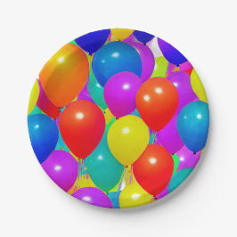 Papel Prato de Aniversário com Desenho de Balão