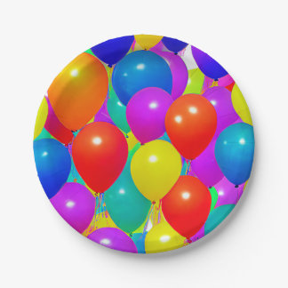 Papel Prato de Aniversário com Desenho de Balão