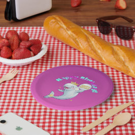 Papel Prato de Aniversário Feliz Beluga Boo