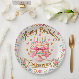 Papel Prato de Aniversário Personalizado