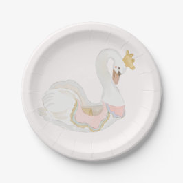 Papel Prato de Chá de Bebê Cisne Caprichoso