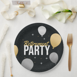 Papel Prato de despedida Balão Dourado