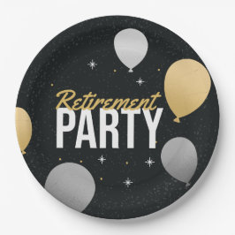 Papel Prato de despedida Balão Dourado