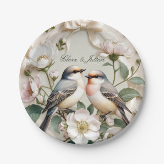 Papel Prato de festa floral LoveBird
