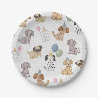 Papel Prato de festa Pink Two Let the Dogs Out