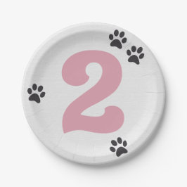 Papel Prato de festa Pink Two Let the Dogs Out