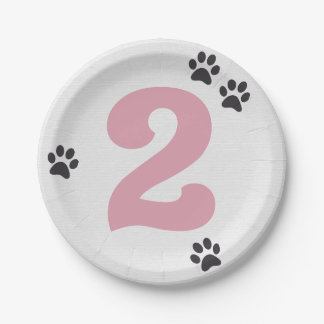 Papel Prato de festa Pink Two Let the Dogs Out