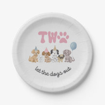 Prato de festa Pink Two Let the Dogs Out