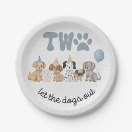 Papel Prato de festa Pink Two Let the Dogs Out