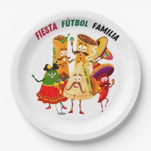 Papel Prato de Jantar da Festa de Futebol Mexicano em Fa