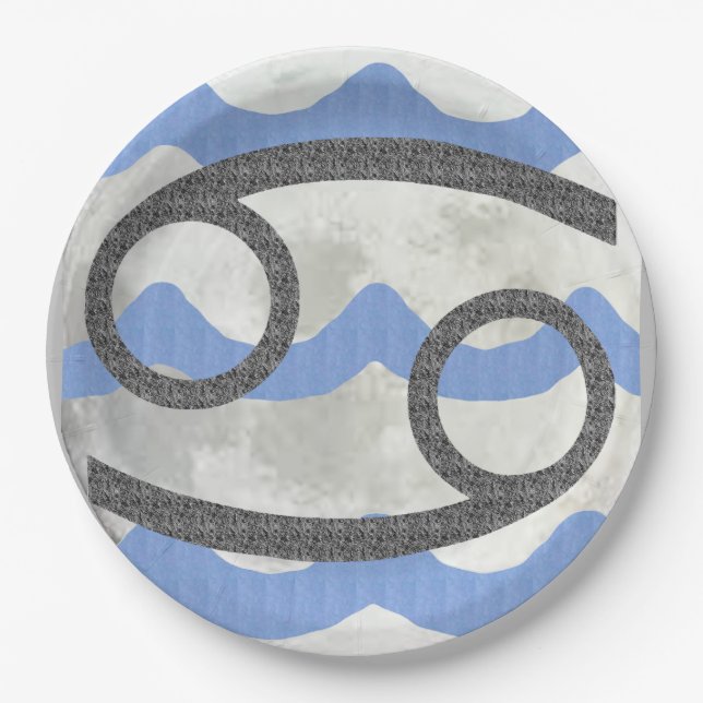 Papel Prato de jantar do signo de Câncer (Frente)
