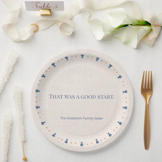 Papel Prato de jantar personalizado de 9" para o Seder d (Casamento)