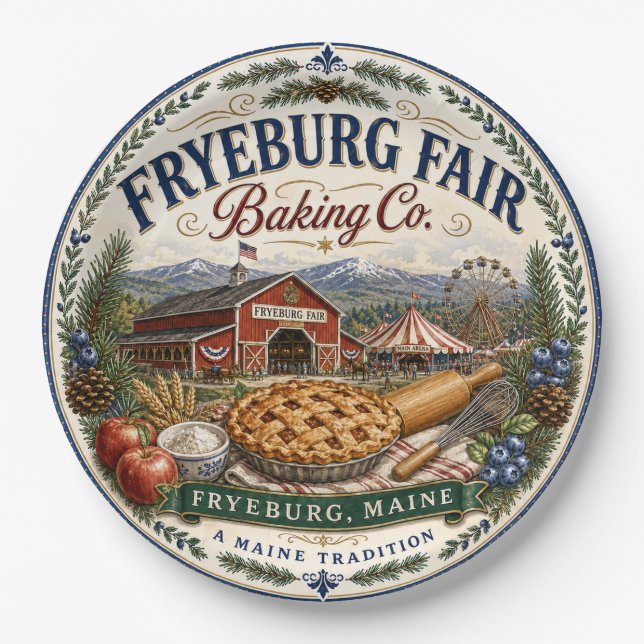 Papel Prato de Melamina Fryeburg Fair Baking Co. Maine (Frente)