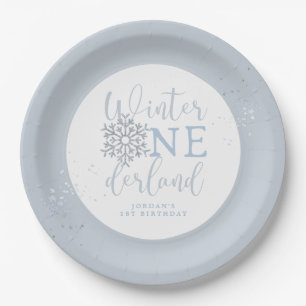 Papel Prato de Menino Winter Onederland, Floco de Neve A
