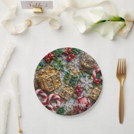 Papel Prato de Natal de Luxo Super 3D Mosaico