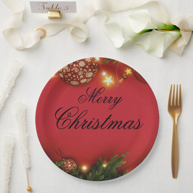 Papel Prato de Natal do Papai Noel Fofo – Presente Festi (Casamento)