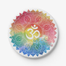 PRATO DE PAPEL: RAINBOW MANDALA