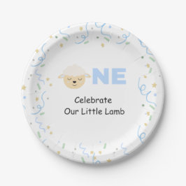 Papel Prato de Primeiro Aniversário Little Lamb