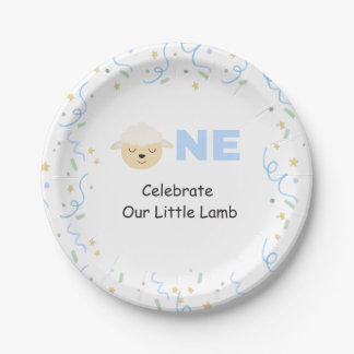 Papel Prato de Primeiro Aniversário Little Lamb
