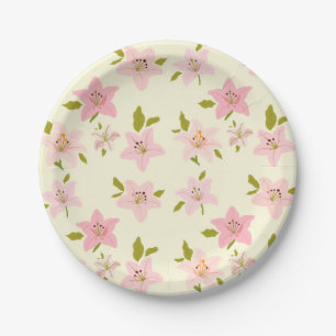 Papel Prato Decorativo com Padrão de Jardim Floral Color