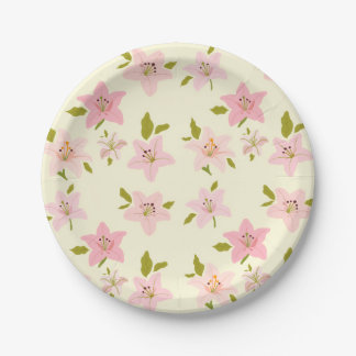 Papel Prato Decorativo com Padrão de Jardim Floral Color