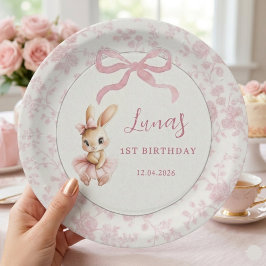 Papel Prato Personalizado de Aniversário de Um Ano da Co