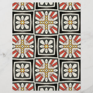 Papel Preto-Amarelo-Amarelo-Quadrado Africano