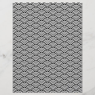 Papel preto e branco do álbum de recortes da onda