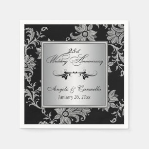 Papel Preto, guardanapo do aniversário de casamento da