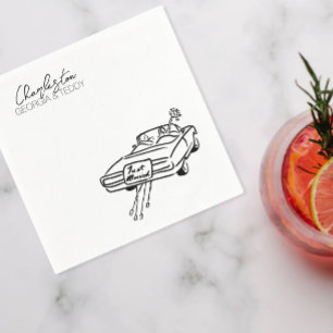 Papel Recém-casados Guardanapo de cocktail para casament