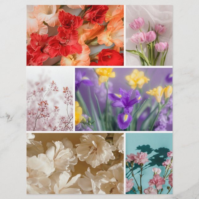 Papel recortado de álbum de flores sonhadoras (Frente)