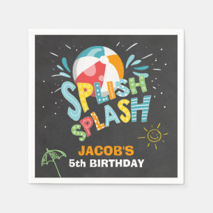 Papel Respingo de Splish do aniversário dos guardanapo