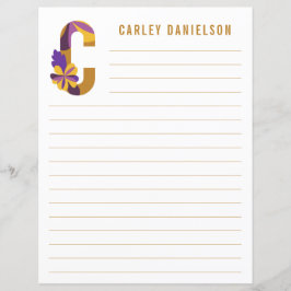 Papel revestido por alfabeto floral abstrato