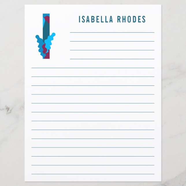 Papel revestido por alfabeto floral abstrato (Frente)